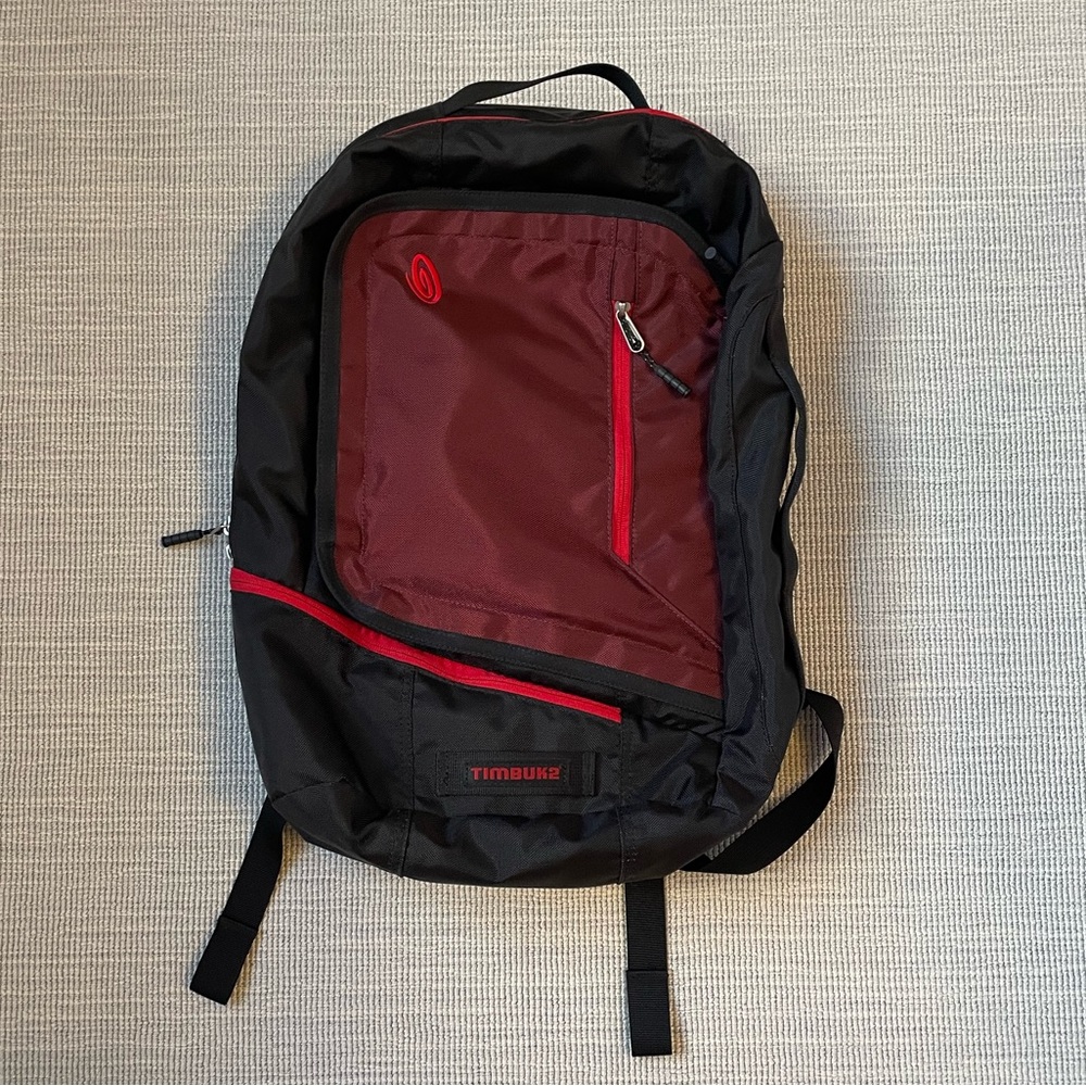 Timbuk2 Black and Burgundy Compact Daily Backpack